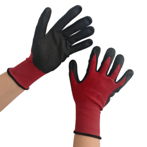 15 gauge polyester liner,black embossed latex coating
